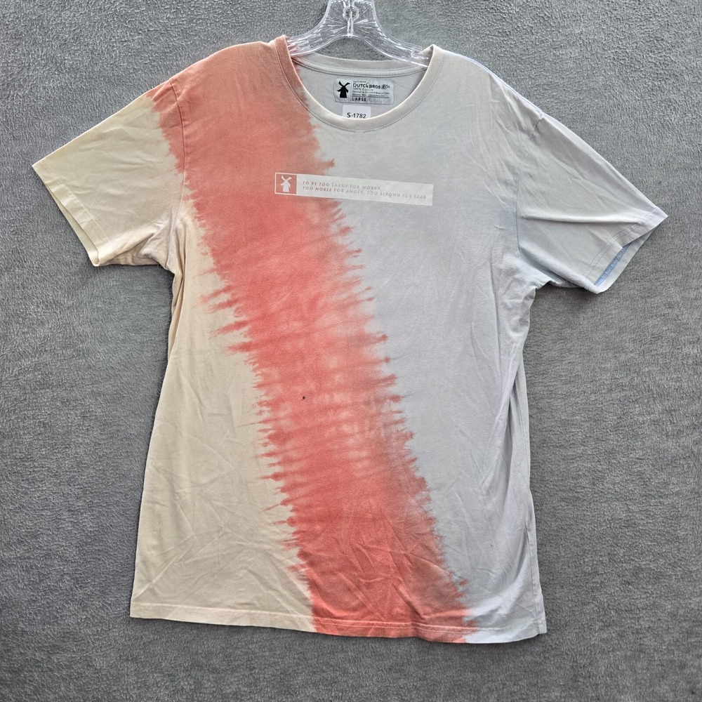 Dutch Bros Coffee Women Top Large White Tie Dye Shirt Logo Radiate Kindness READ